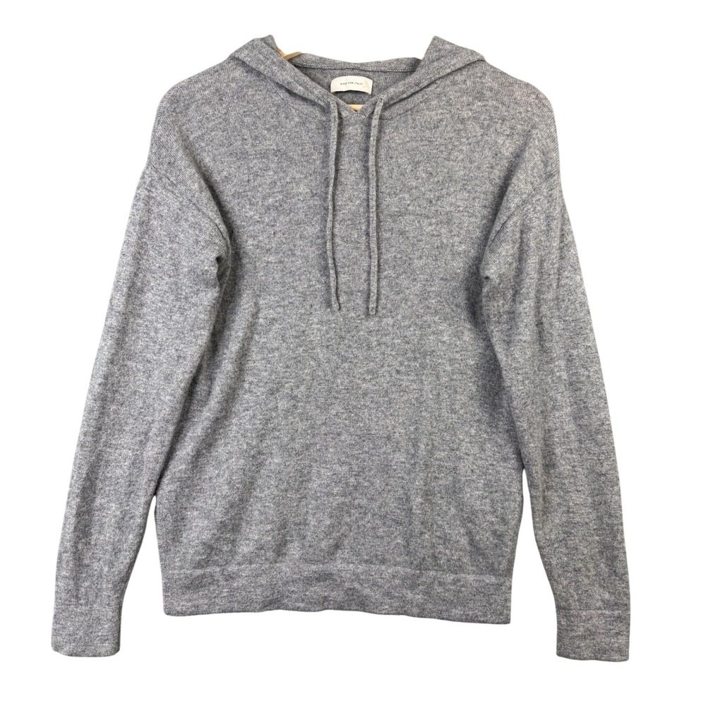 Italic 100% Cashmere Pullover Hoodie Heather Gray‎ Small Sustainable Knitwear